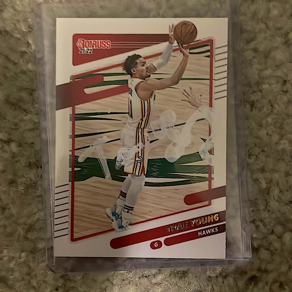 Trae Young signed basketball card